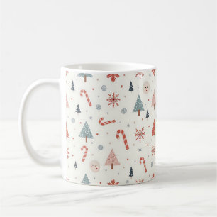 Taza De Café Patrón de copos de nieve de Kawaii
