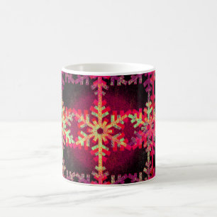 Taza De Café Patrón de copos de nieve de navidades rosados