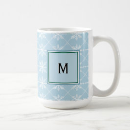 Taza De Café Patrón de Copos de Nieve de Vacaciones Monograma A