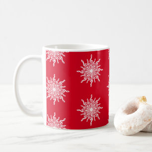 Taza De Café Patrón de copos de nieve del G-Clef de ornitología