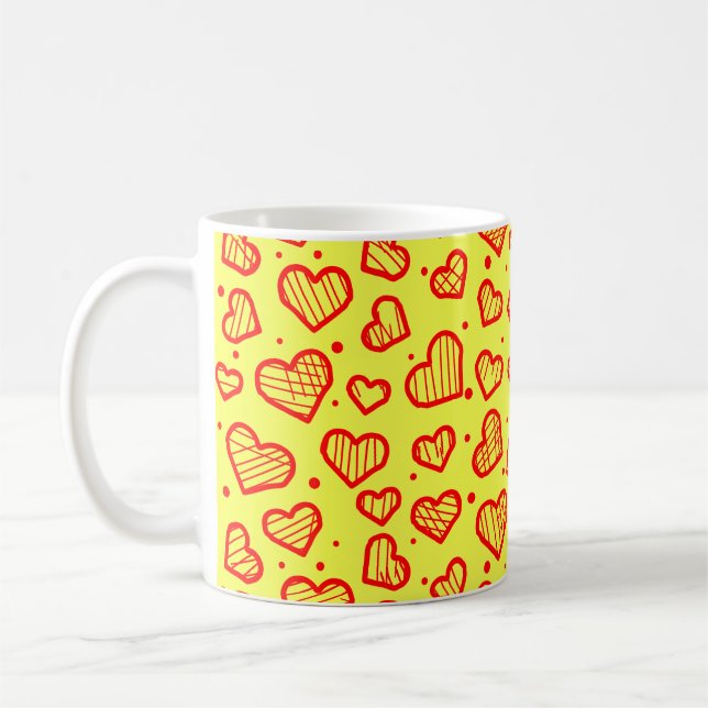 Taza De Café Patrón de corazón (Izquierda)