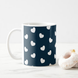 Taza De Café Patrón de corazón blanco día de San Valentín