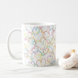 Taza De Café Patrón de corazón colorido - Corazones Net Classic