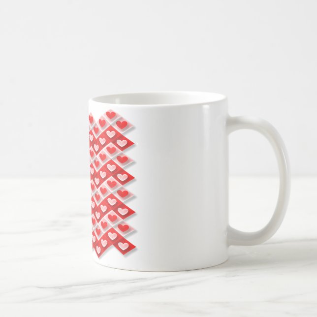 Taza De Café Patrón de Corazón de Amor (Derecha)