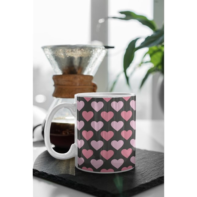 Taza De Café Patrón de corazón de amor moderno (Subido por el creador)