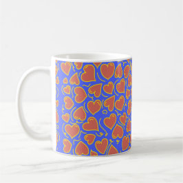 Taza De Café Patrón de corazón divertido y negrita