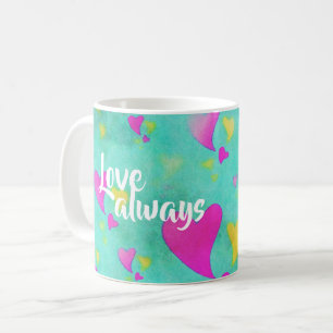 Taza De Café Patrón de corazón lindo amor siempre tu nombre Val
