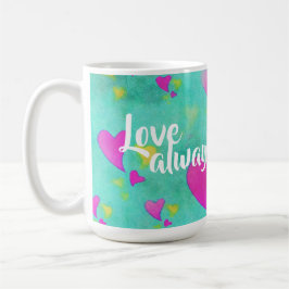 Taza De Café Patrón de corazón lindo amor siempre tu nombre Val
