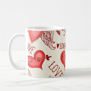 Taza De Café Patrón de corazón para El día de San Valentín
