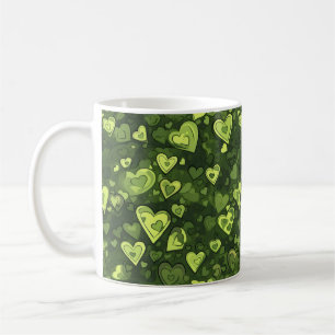 Taza De Café Patrón de corazón verde