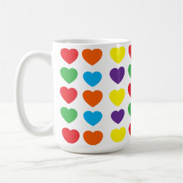Taza De Café Patrón de corazones arco iris
