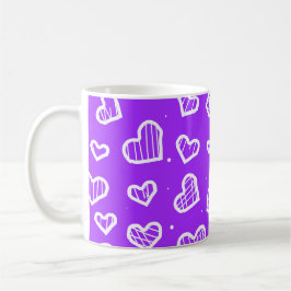 Taza De Café Patrón de corazones artísticos sin problemas en mo