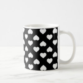 Taza De Café Patrón de corazones blancos