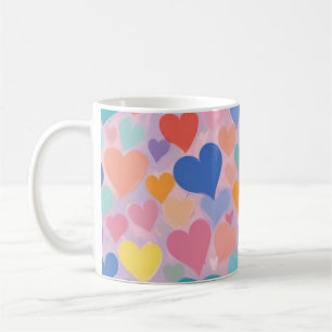 Taza De Café Patrón de corazones coloridos