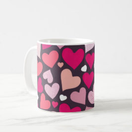 Taza De Café Patrón de Corazones de Amor