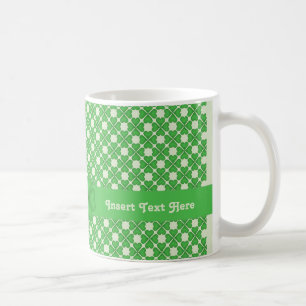 Taza De Café Patrón de corazones de trébol de cuatro hojas pers