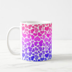 Taza De Café Patrón de Corazones Moderno Elegante Violeta Rosa