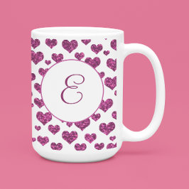 Taza De Café Patrón de corazones rosados Elegante Personalizado