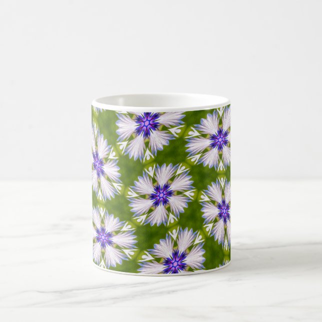 Taza De Café Patrón de cornflores blancas (Centro)