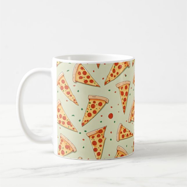 Taza De Café Patrón de cortes de pizza (Izquierda)