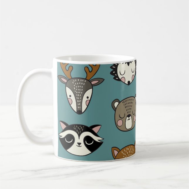 Taza De Café Patrón de cosecha de animales de bosque (Izquierda)