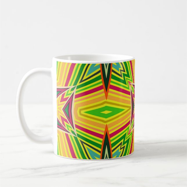 Taza De Café Patrón de cosecha geométrica tribal. Etnia sin igu (Izquierda)