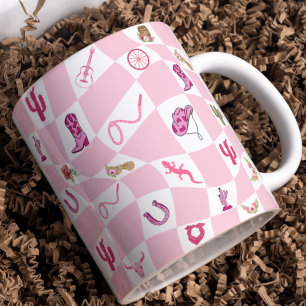 Taza De Café Patrón de Cowgirl Rosa personalizado
