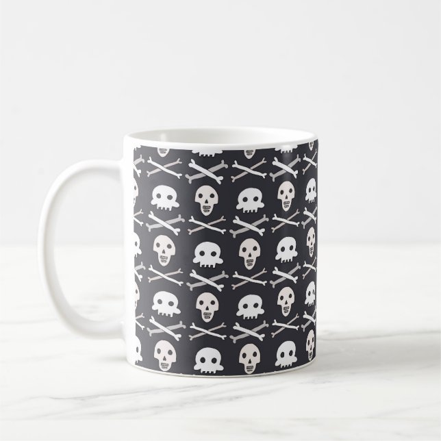 Taza De Café Patrón de cráneo de Halloween (Izquierda)