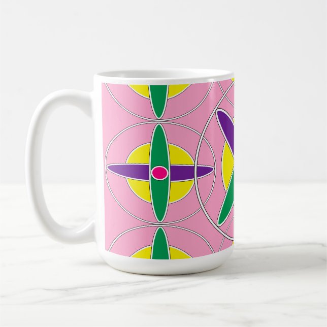Taza De Café Patrón de cruz geométrica de reproducción (Izquierda)