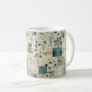 Taza De Café Patrón de cuadernillo floral vintage (2)