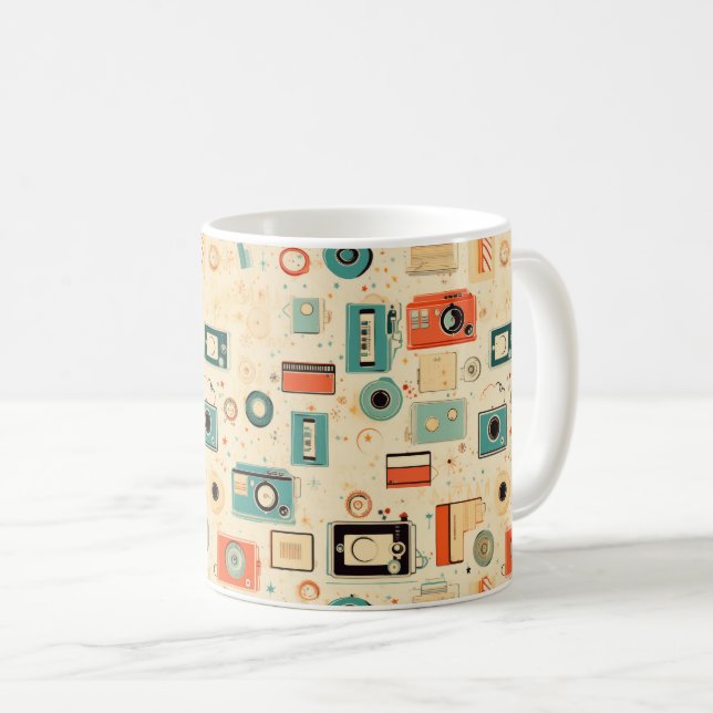 Taza De Café Patrón de cuadernillo vintage (Anverso derecho)