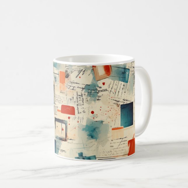 Taza De Café Patrón de cuadernillo vintage (3) (Anverso derecho)