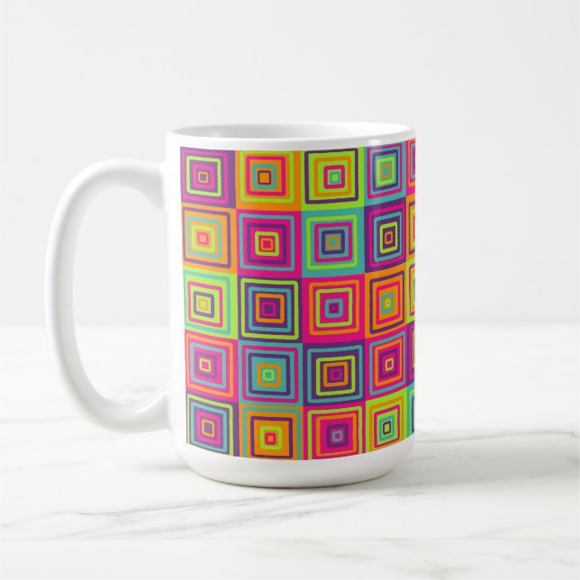 Taza De Café Patrón de cuadrados (Izquierda)