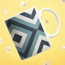 Taza De Café Patrón de cuadrados azules