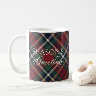 Taza De Café Patrón de Cuadros Clásico Rojo Azul Oscuro Verde d