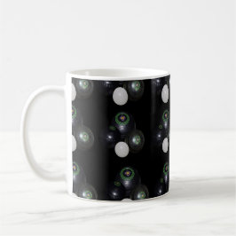 Taza De Café Patrón De Cuadros De Césped Negro Y Blanco,