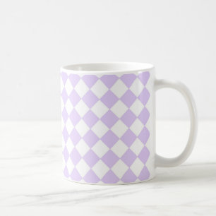 Taza De Café Patrón de cuadros de diamante púrpura lila