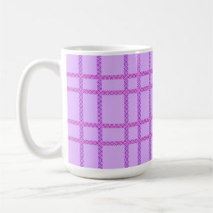 Taza De Café Patrón de cuadros de flores rosas y púrpuras