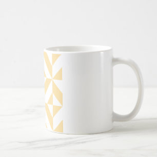 Taza De Café Patrón de cubo de deco geométrico de melón pálido