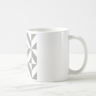 Taza De Café Patrón de cubo de deco geométrico gris plateado