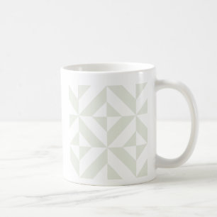 Taza De Café Patrón de cubo de deco geométrico pálido gris