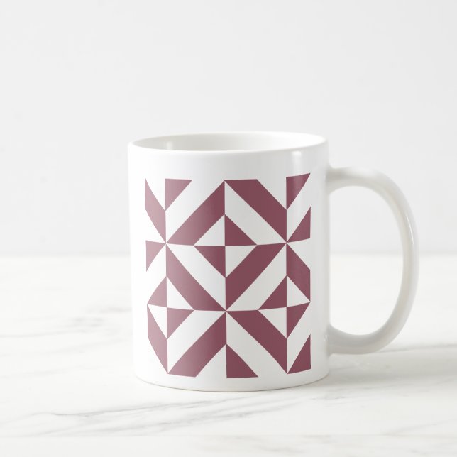 Taza De Café Patrón de cubo de deducción geométrica de plum (Derecha)