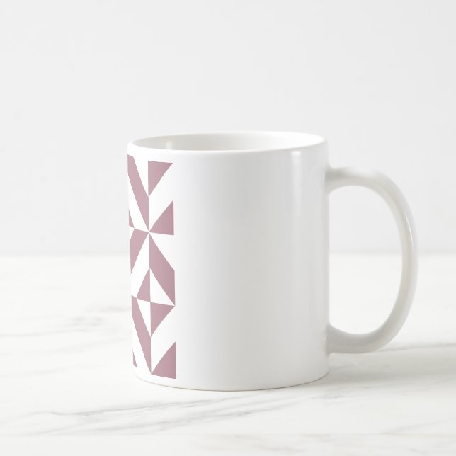 Taza De Café Patrón de cubo de deducción geométrica de plum (Derecha)