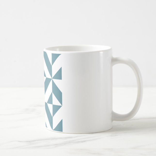 Taza De Café Patrón de cubo geométrico geométrico verde profund (Derecha)