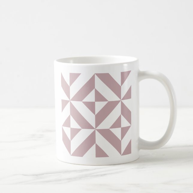 Taza De Café Patrón de cubo geométrico medio malvado (Derecha)
