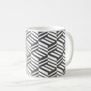 Taza De Café Patrón de cubo geométrico moderno, urbano y dinámi