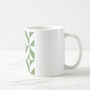 Taza De Café Patrón de cubo geométrico oscuro de degradado verd