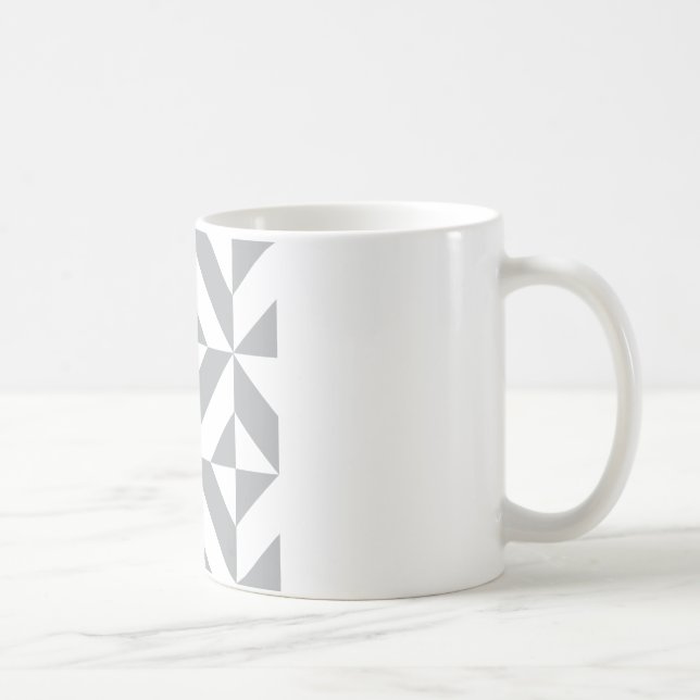 Taza De Café Patrón de cubo geométrico y decenal gris cálido (Derecha)