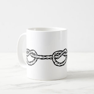 Taza De Café Patrón de cuerda anudada en blanco y negro