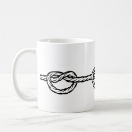 Taza De Café Patrón de cuerda anudada en blanco y negro